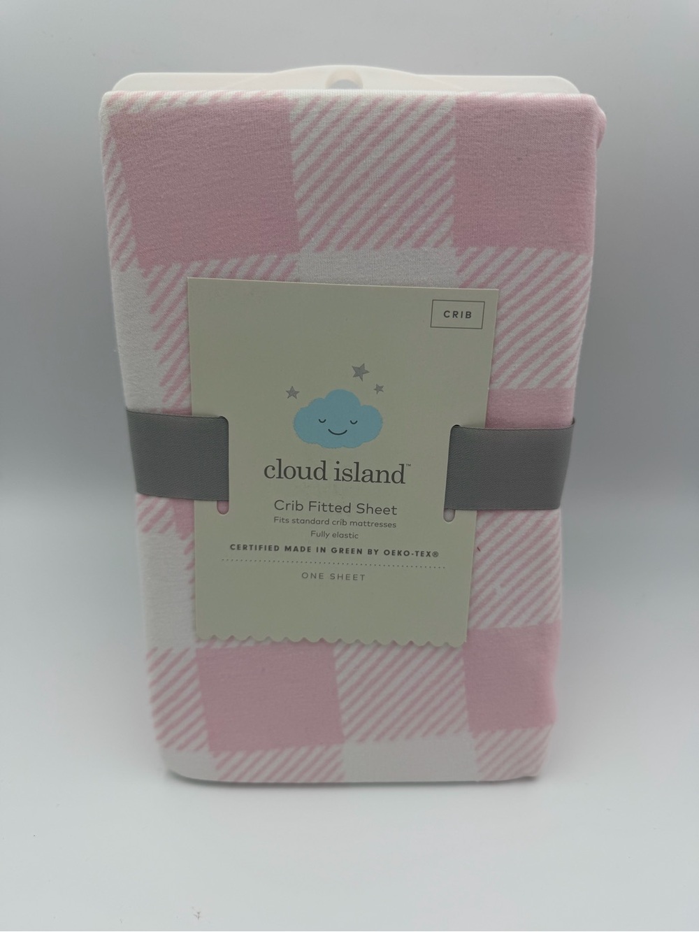 Cloud Island Pink Buffalo Check Gingham Fitted Crib Sheet Standard Mattress NEW